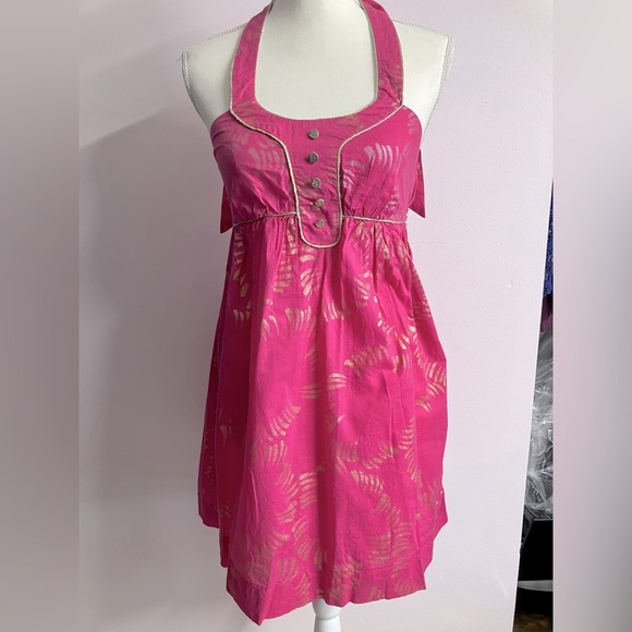 Candie’s Women’s Halter-Style Sundress, Size 1, Pink/Metallic Print - Picture 1 of 6